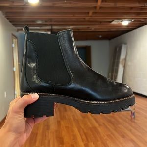 Anthropologie Black Low Heel Booties